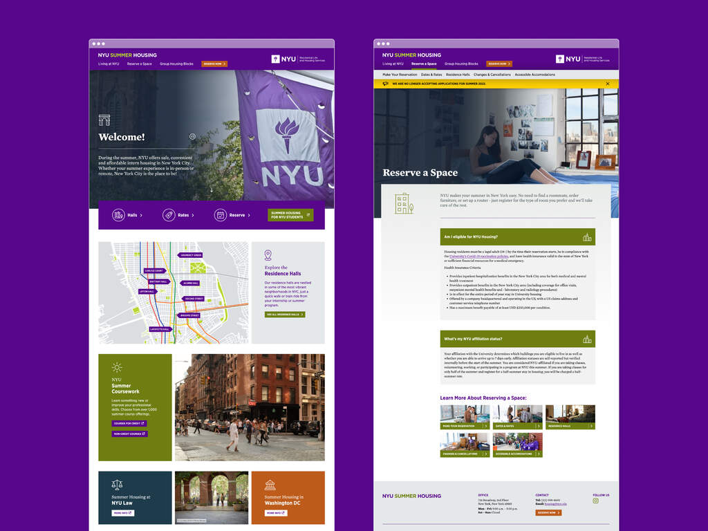 NYU Summer Housing Website Ideas On Purpose