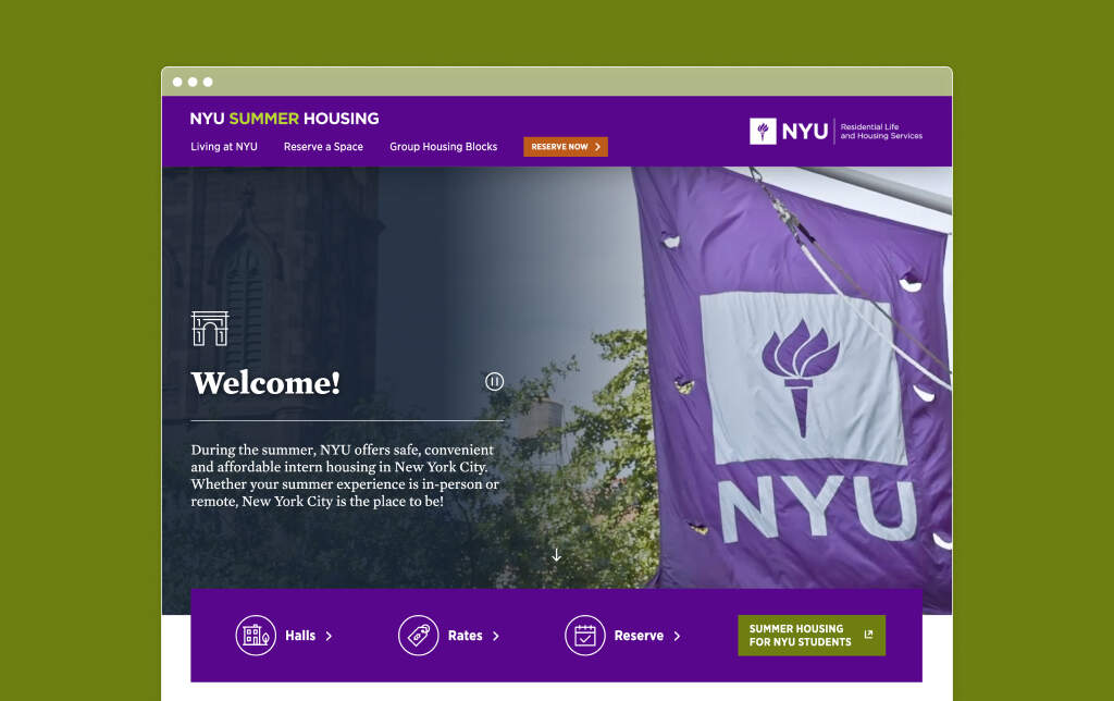 NYU Summer Housing Website Ideas On Purpose